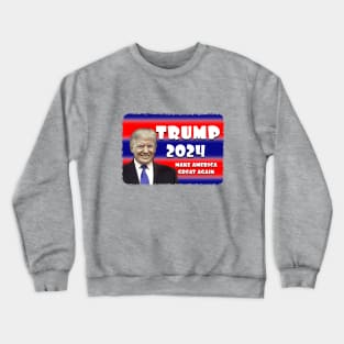 Cartoon TRUMP 2024 MAKE AMERICA GREAT AGAIN Crewneck Sweatshirt